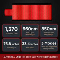 Red Light Therapy Mat for Full Body, 76.8'' X 33.4'' Red Light Therapy Blanket, 1370 (660Nm & 850Nm) Leds for Home Use, 3 Modes & Adjustable Timer, Premium Leather — Results & Stats
