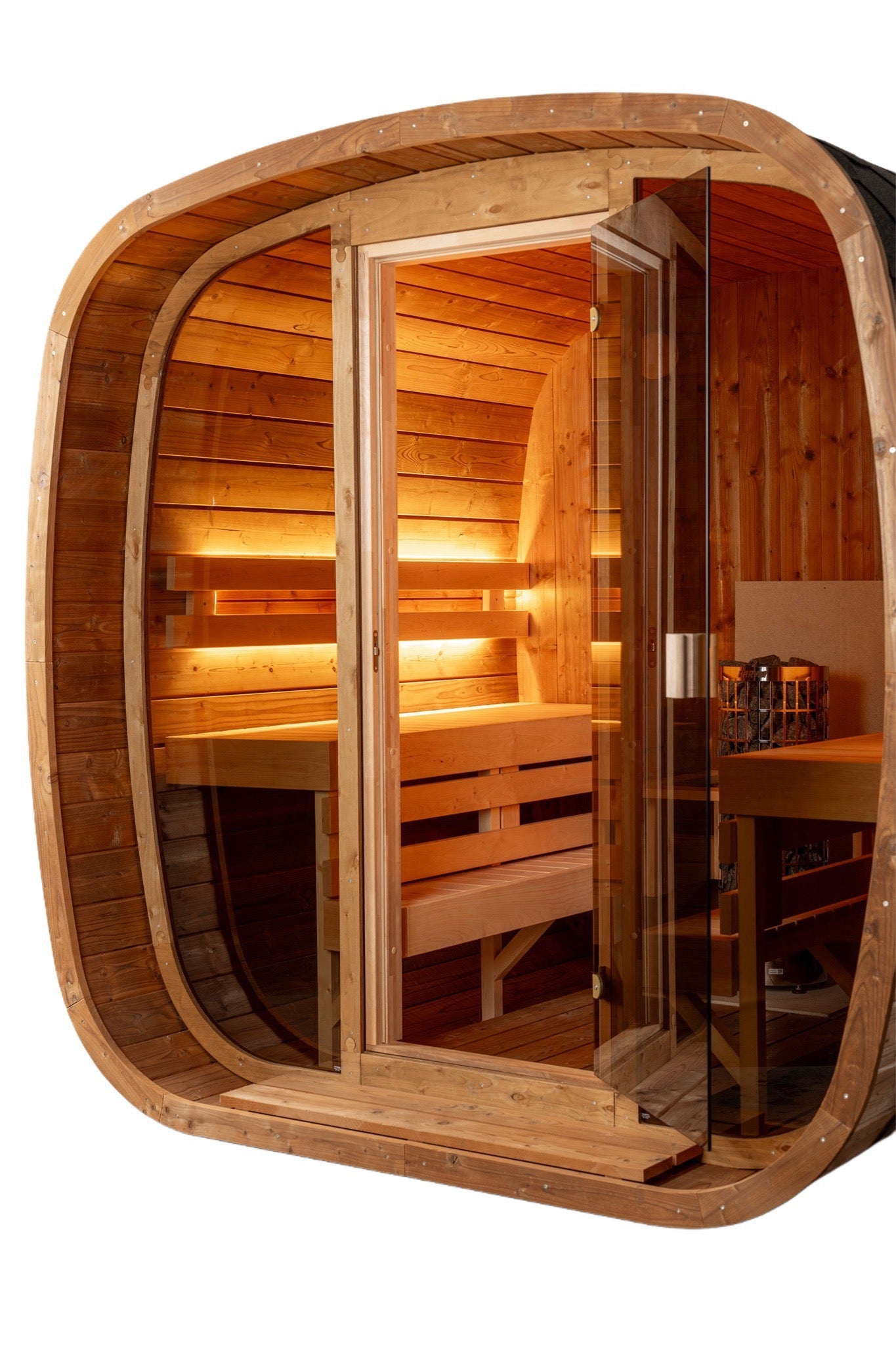 Auris Two Luxury Outdoor Cedar Sauna interior