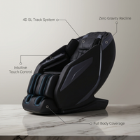 4D Massage Chair: Full Body Zero Gravity Massage Chair Full Body SL Track Chair Massage Black — infographic
