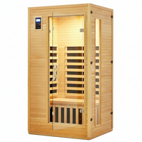 Infrared Sauna Built for Home Wellness, Low EMF Carbon Heaters, Hemlock Wood, Bluetooth Speakers